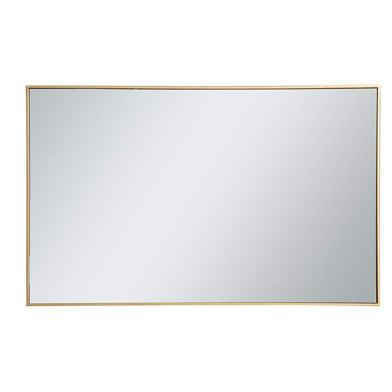 Image 4 Monet Brass Metal 30 inch x 48 inch Rectangular Wall Mirror more views