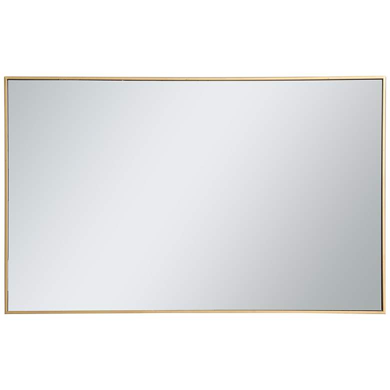 Image 5 Monet Brass Metal 30 inch x 48 inch Rectangular Wall Mirror more views