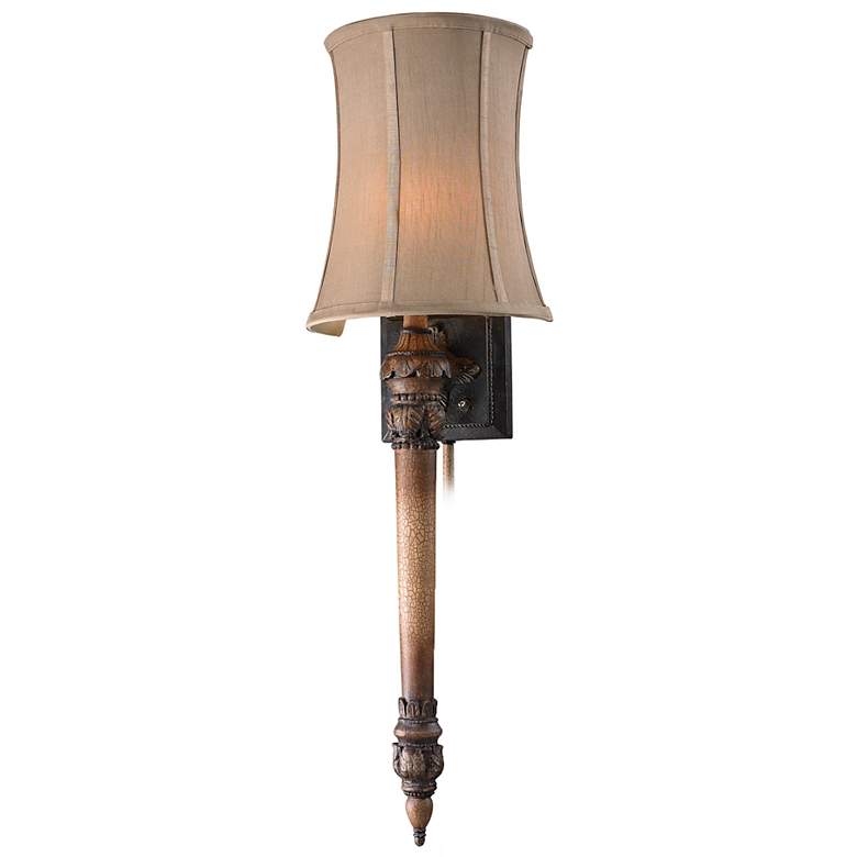 Image 1 Monet Garden 33 inch High Crackled Earth Torch Wall Sconce