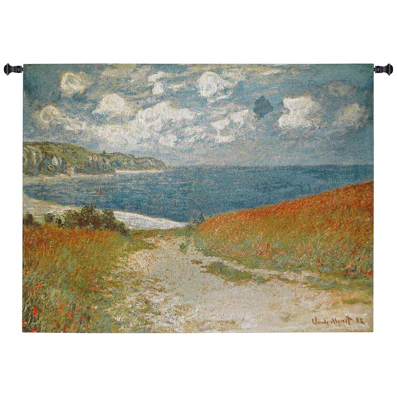 Image 1 Monet Path Through the Corn at Pourville 53 inchW Wall Tapestry