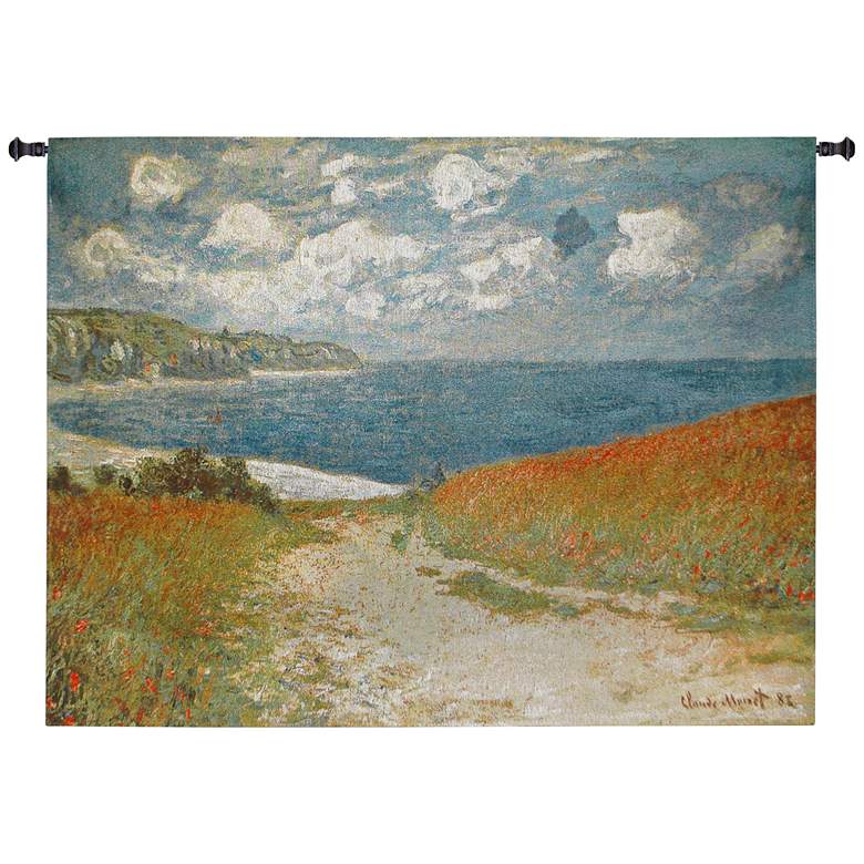 Image 1 Monet Path Through the Corn at Pourville 70 inchW Wall Tapestry