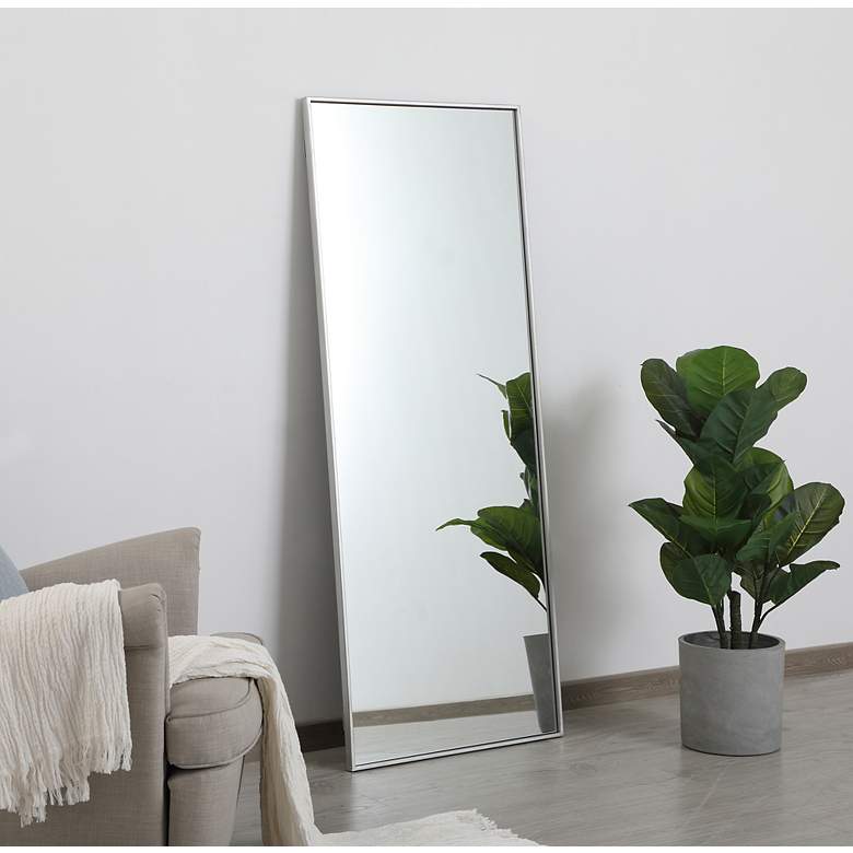 Image 4 Monet Silver 24" x 60" Rectangular Wall Mirror more views