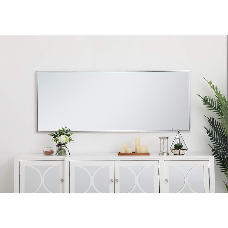 Image 7 Monet Silver 24" x 60" Rectangular Wall Mirror more views