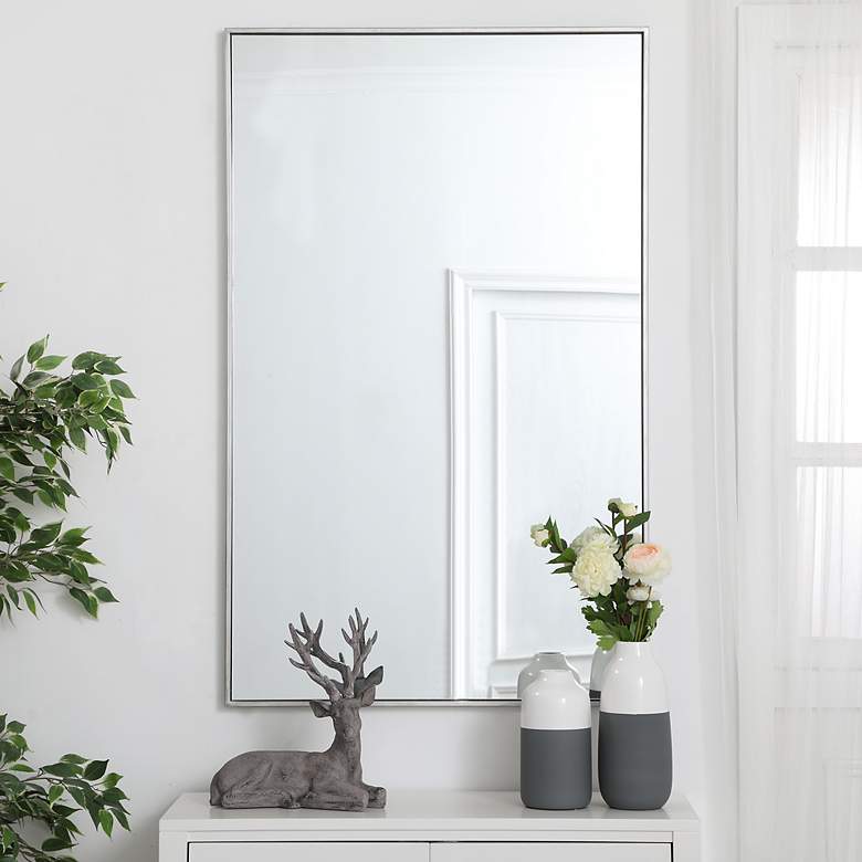 Image 1 Monet Silver 30" x 48" Rectangular Vanity Wall Mirror