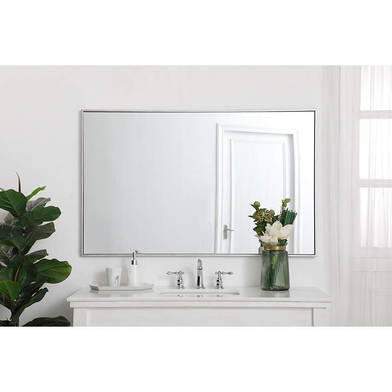 Image 4 Monet Silver 30" x 48" Rectangular Vanity Wall Mirror more views