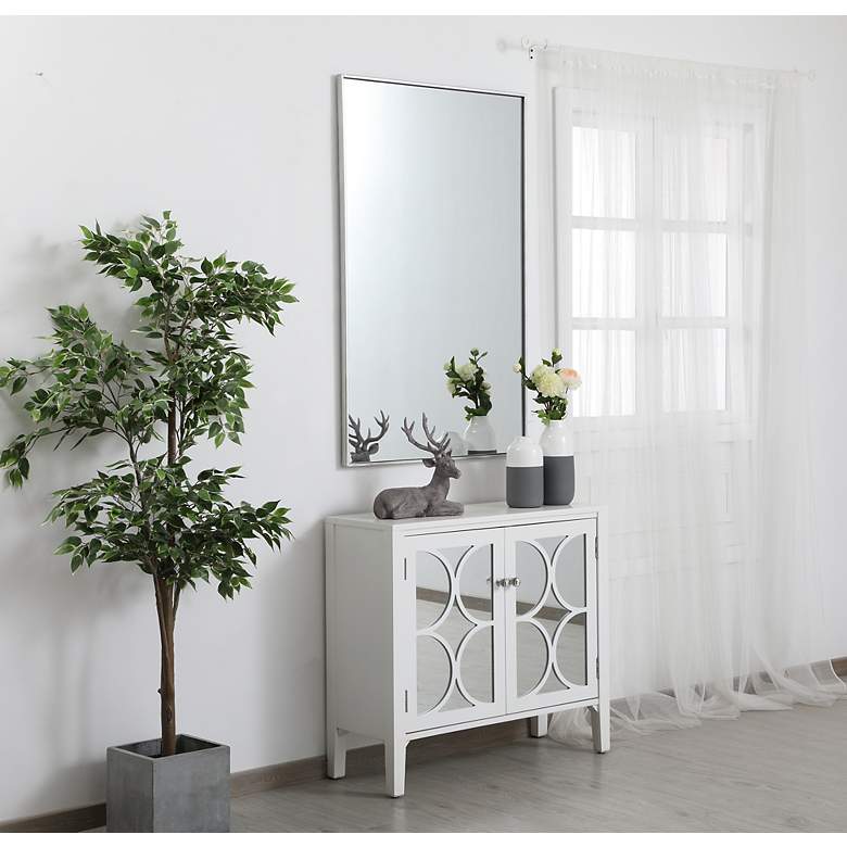 Image 7 Monet Silver 30" x 48" Rectangular Vanity Wall Mirror more views