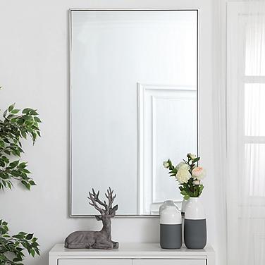 Monet Silver 30" x 48" Rectangular Vanity Wall Mirror