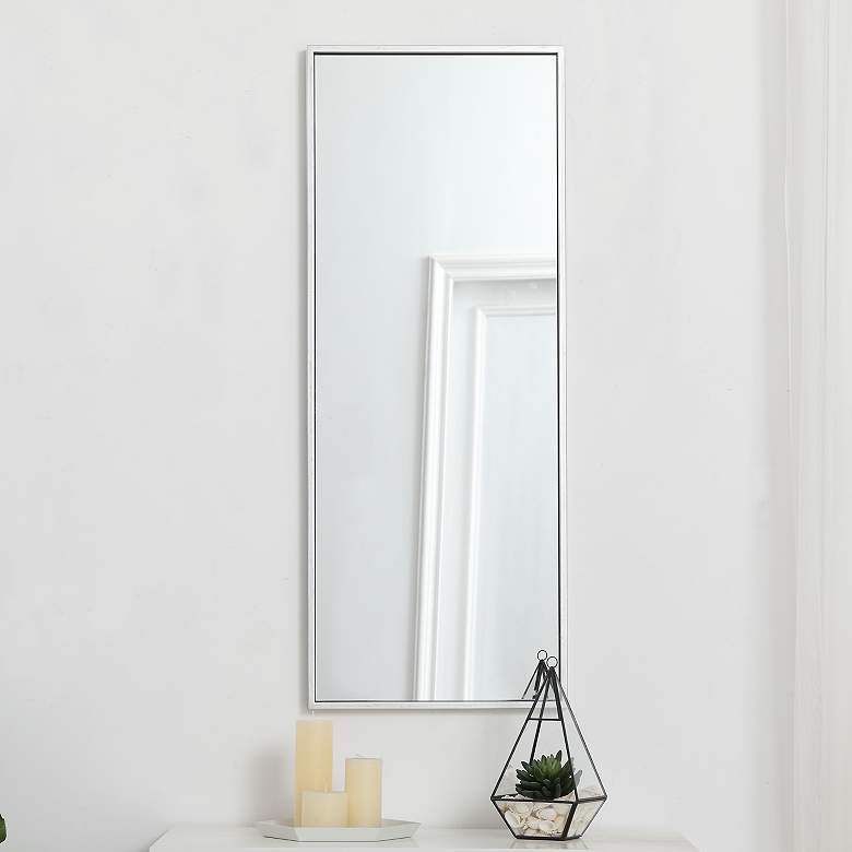 Image 1 Monet Silver Metal 14" x 36" Rectangular Vanity Wall Mirror