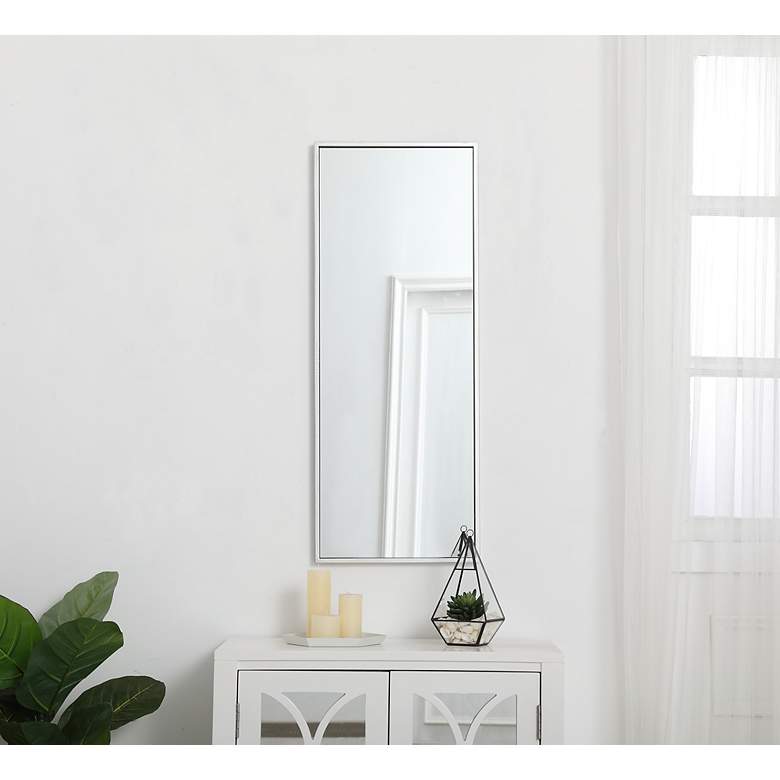 Image 3 Monet Silver Metal 14" x 36" Rectangular Vanity Wall Mirror more views