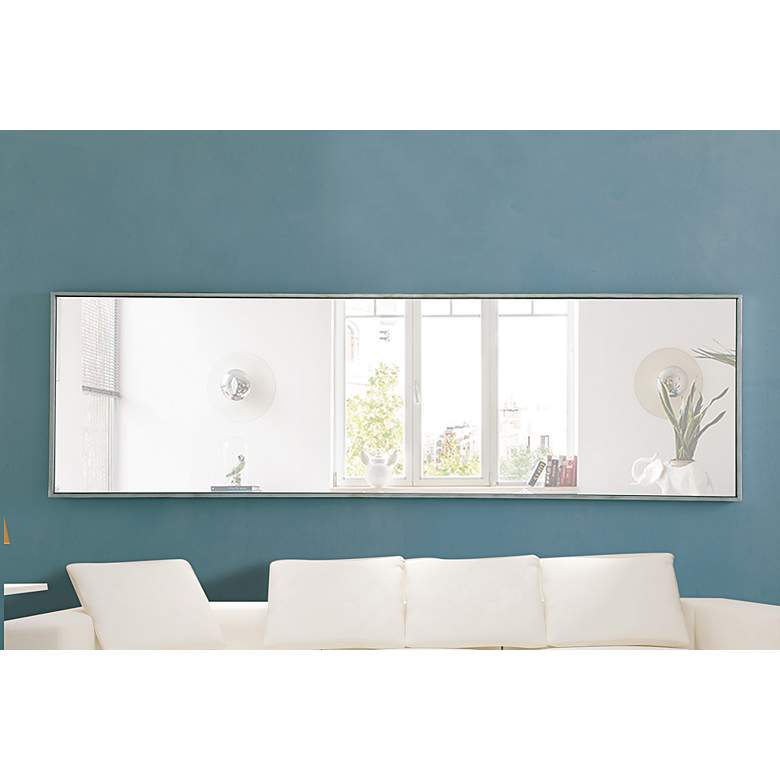 Image 6 Monet Silver Metal 18" x 60" Rectangular Wall Mirror more views