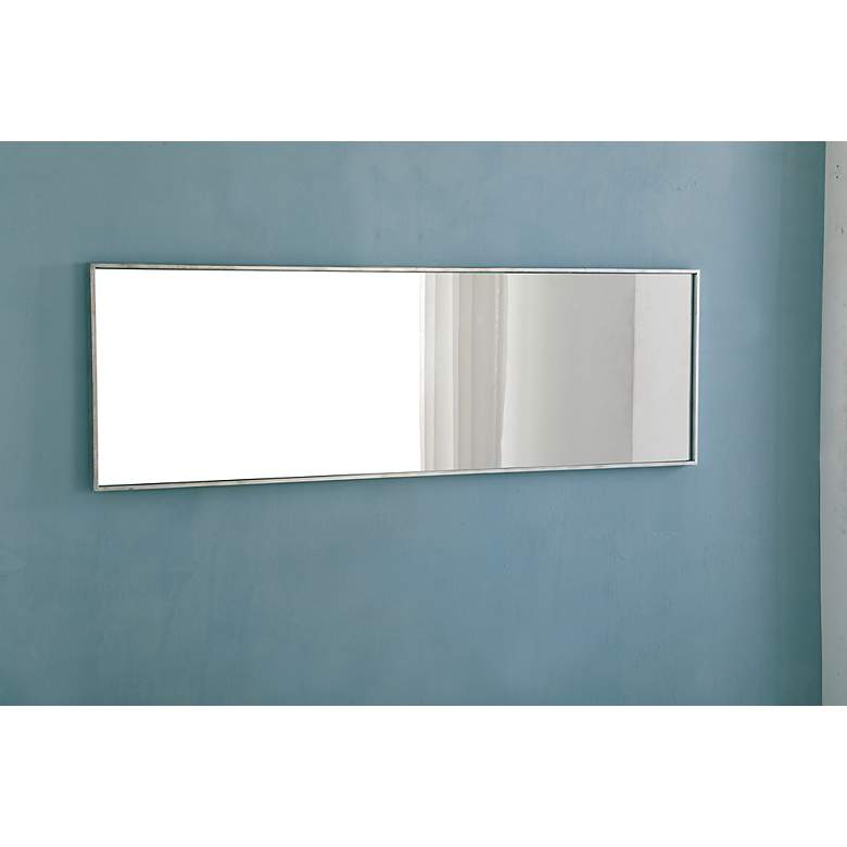 Image 7 Monet Silver Metal 18" x 60" Rectangular Wall Mirror more views