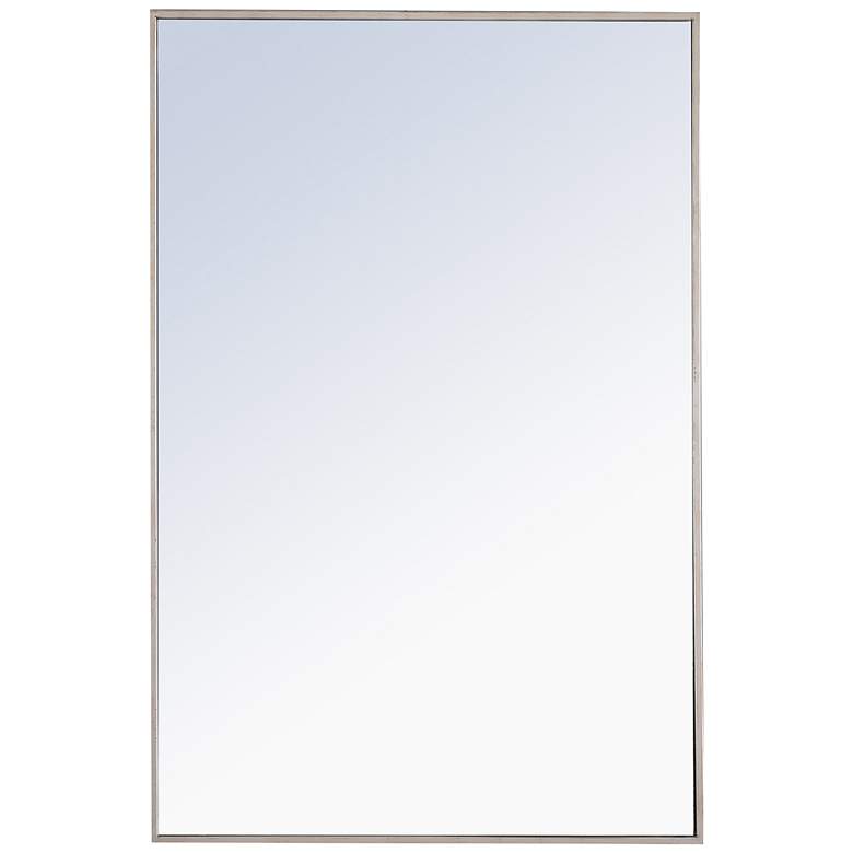 Image 2 Monet Silver Metal 28" x 42" Rectangular Vanity Wall Mirror