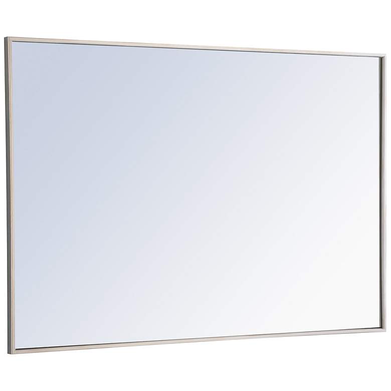 Image 5 Monet Silver Metal 28" x 42" Rectangular Vanity Wall Mirror more views