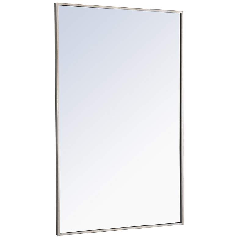 Image 7 Monet Silver Metal 28" x 42" Rectangular Vanity Wall Mirror more views