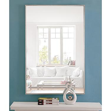 Monet Silver Metal 28" x 42" Rectangular Vanity Wall Mirror
