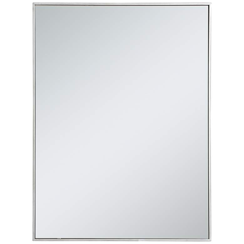 Image 2 Monet Silver Metal 30" x 40" Rectangular Vanity Wall Mirror