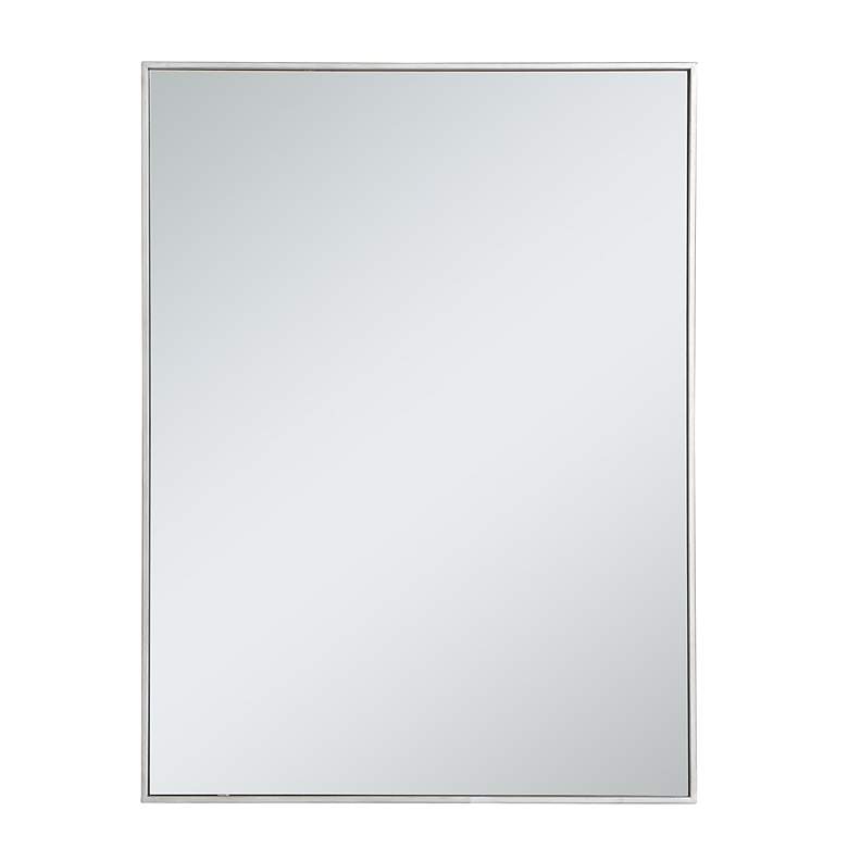 Image 4 Monet Silver Metal 30" x 40" Rectangular Vanity Wall Mirror more views