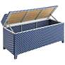 Monetta Blue White 2-Piece Storage Bench Serving Cart Set