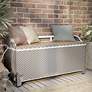 1_Monetta Gray and White Wicker Storage Bench