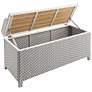 3_Monetta Gray and White Wicker Storage Bench more views