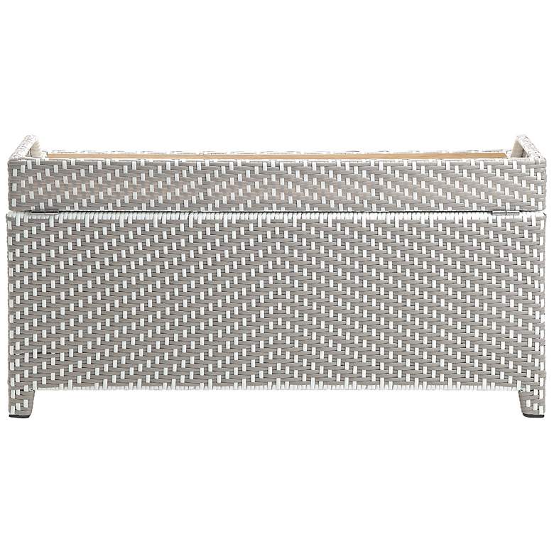 Image 4 Monetta Gray and White Wicker Storage Bench more views