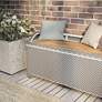 7_Monetta Gray and White Wicker Storage Bench more views