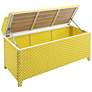 Monetta Yellow and White Wicker Storage Bench