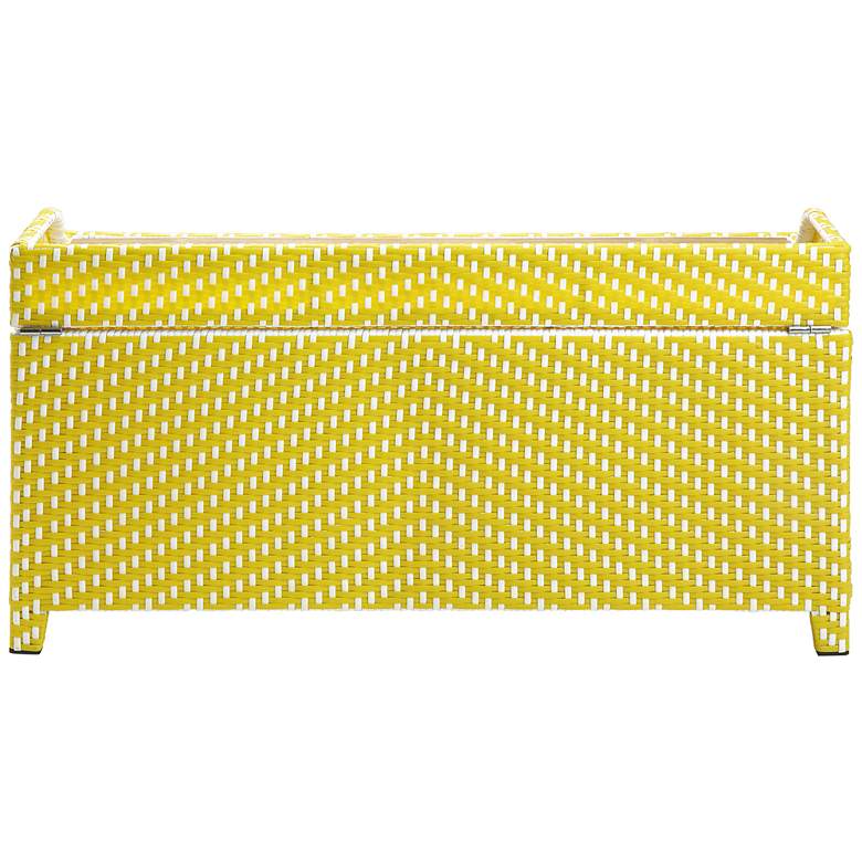 Image 4 Monetta Yellow and White Wicker Storage Bench more views