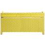 Monetta Yellow and White Wicker Storage Bench