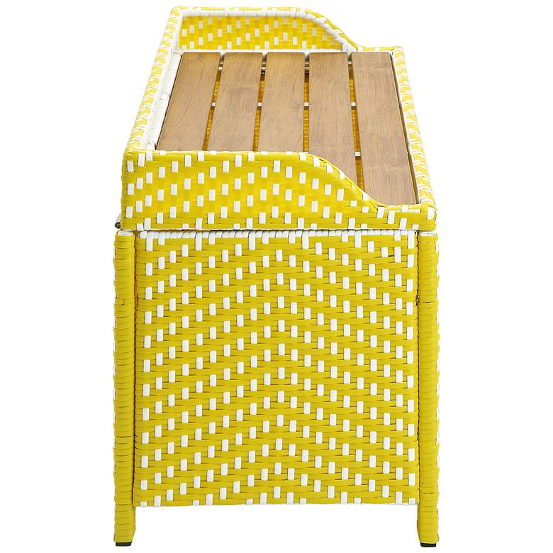 Image 5 Monetta Yellow and White Wicker Storage Bench more views