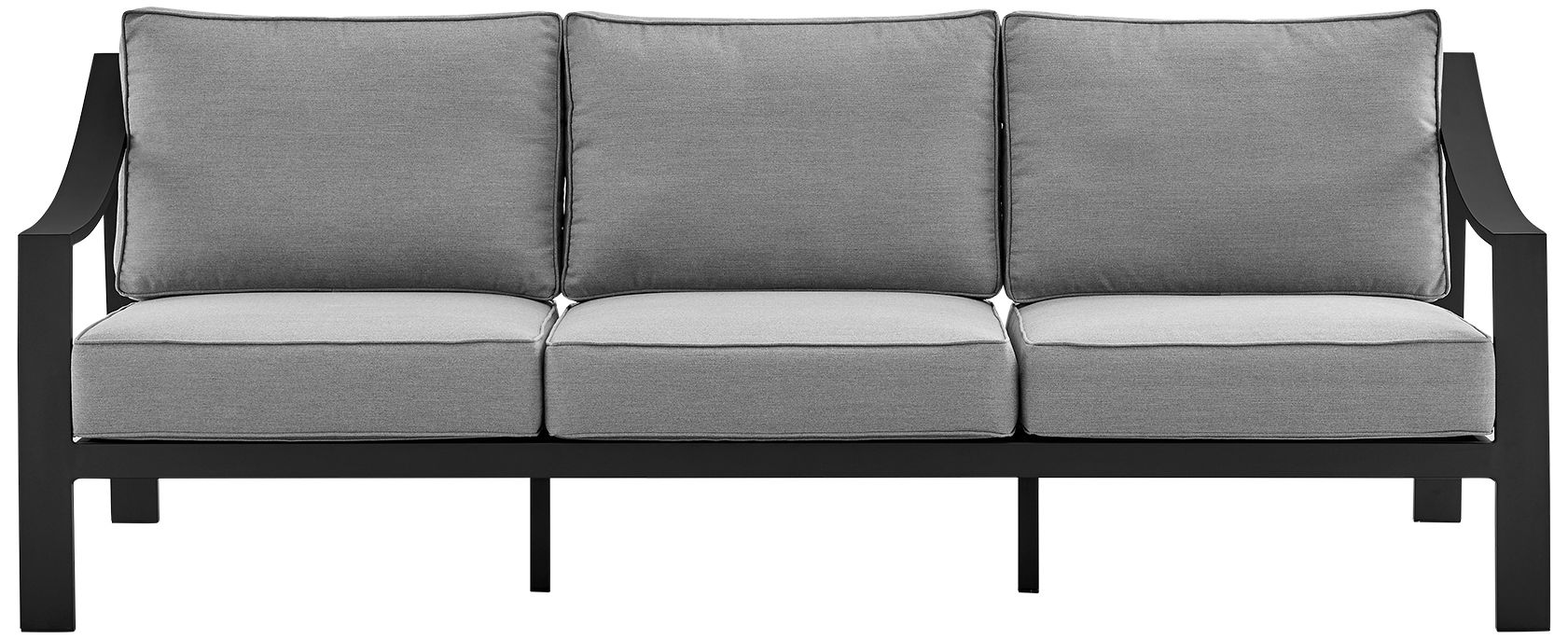 Image 2 Mongo 4 Piece Outdoor Furniture Set in Black Aluminum with Grey Cushions more views