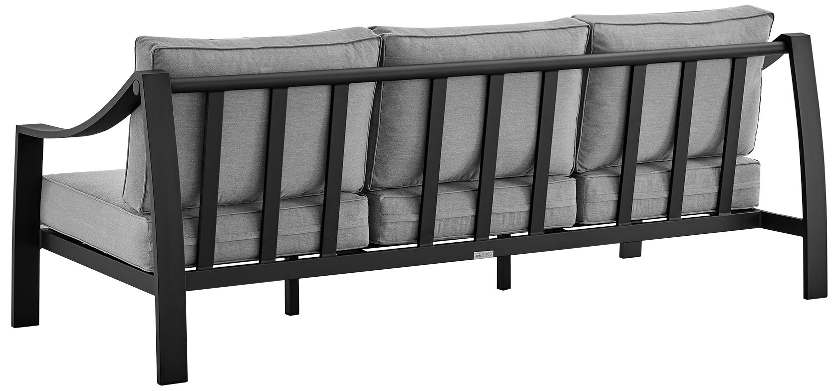 Image 3 Mongo 4 Piece Outdoor Furniture Set in Black Aluminum with Grey Cushions more views
