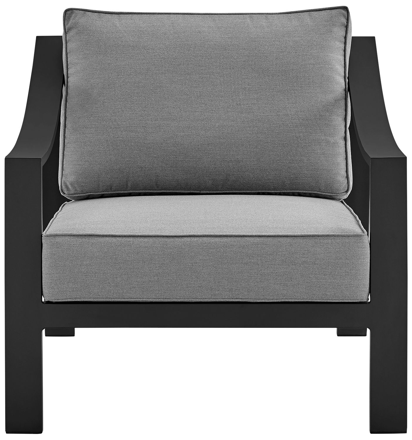 Image 4 Mongo 4 Piece Outdoor Furniture Set in Black Aluminum with Grey Cushions more views