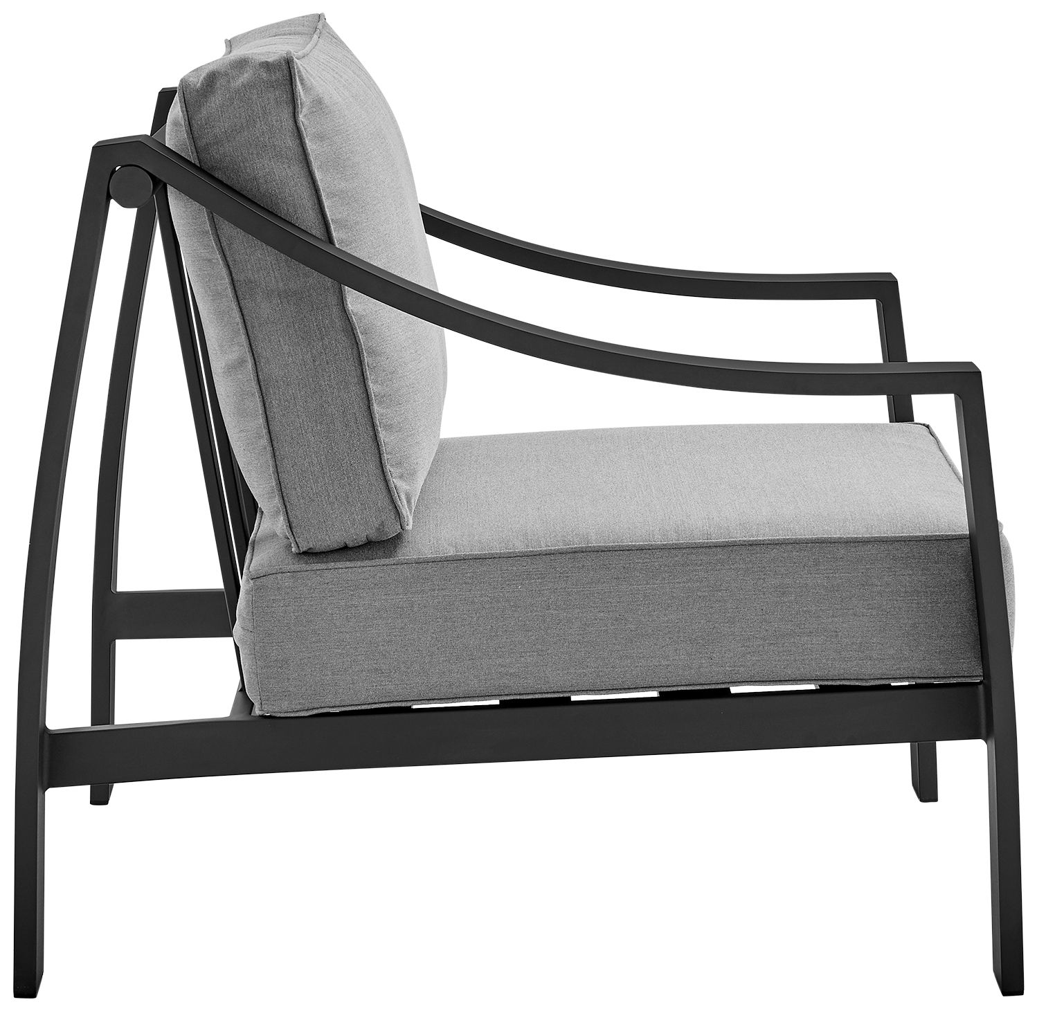 Image 6 Mongo 4 Piece Outdoor Furniture Set in Black Aluminum with Grey Cushions more views