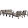 Mongo 4 Piece Outdoor Furniture Set in Dark Brown Aluminum with Cushions