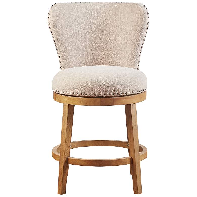 Image 3 Monica 25 inch Tan Fabric Swivel Counter Stool