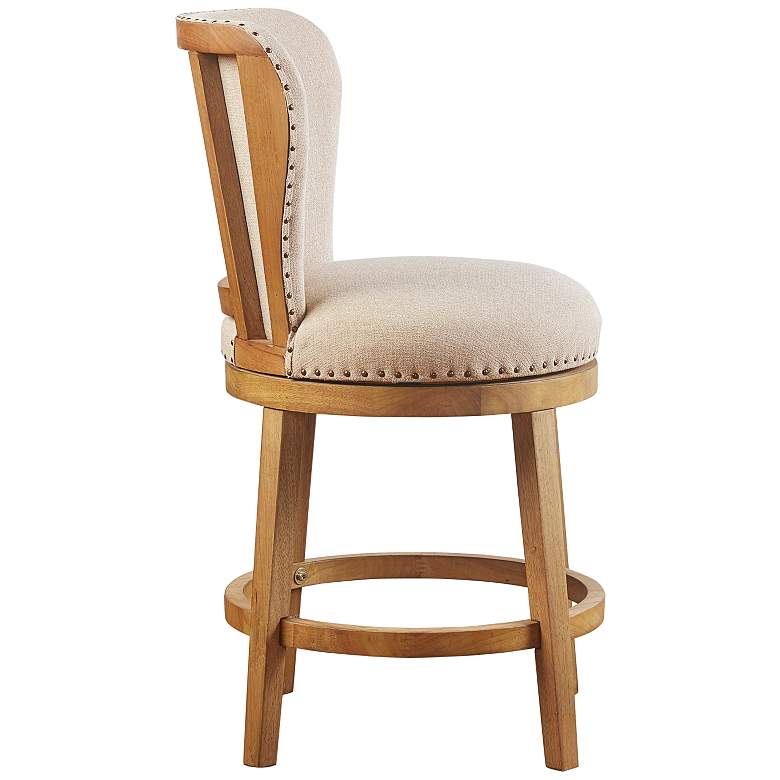 Image 6 Monica 25" Tan Fabric Swivel Counter Stool more views