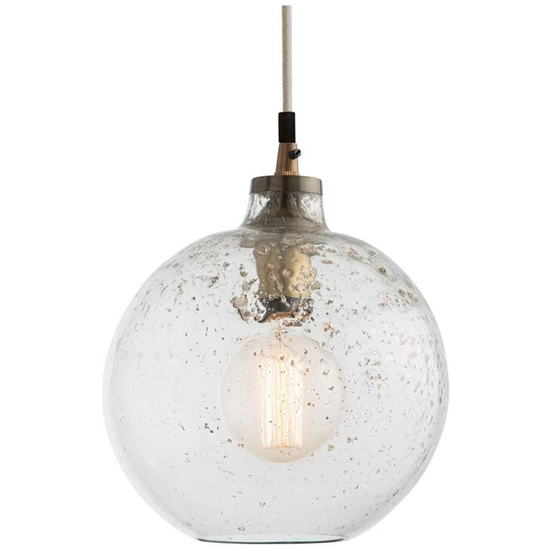 Image 1 Monica 9 1/2" Wide Antique Brass Globe Mini Pendant