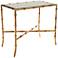 Monica Glass-Top Gold Faux Bamboo Accent Table