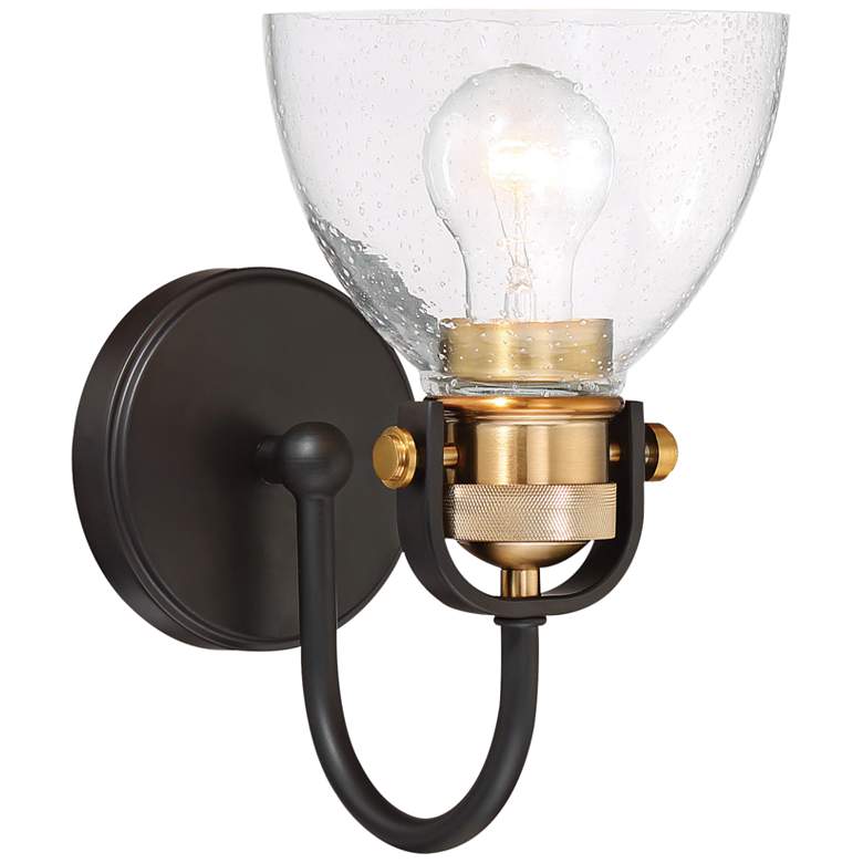 Image 1 Monico 10 1/2" High Bronze and Brass Wall Sconce