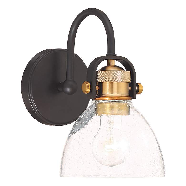 Image 4 Monico 10 1/2" High Bronze and Brass Wall Sconce more views