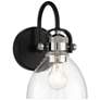 Monico 10 1/2"H Matte Black and Polished Nickel Wall Sconce
