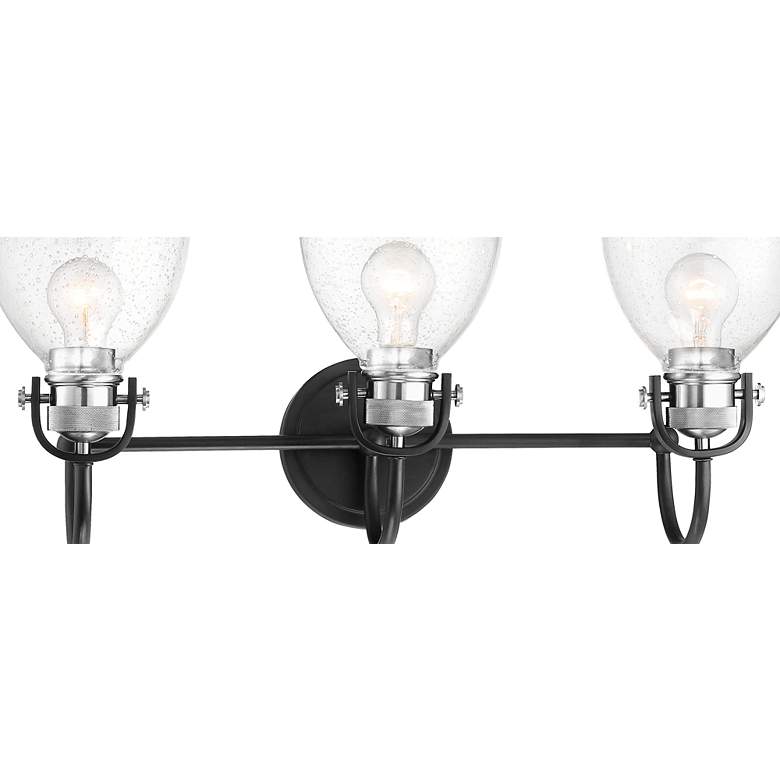 Image 4 Monico 26"W Matte Black Polished Nickel 3-Light Bath Light more views