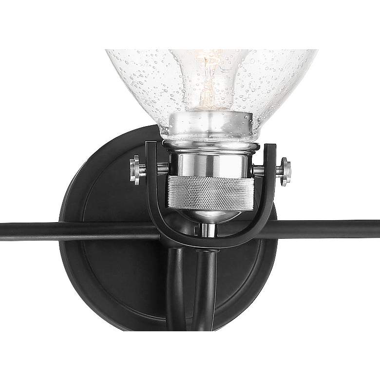 Image 6 Monico 26"W Matte Black Polished Nickel 3-Light Bath Light more views