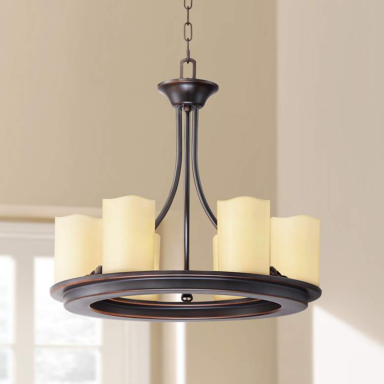 Image 1 Moniker 20" Wide Oil-Rubbed Bronze 6-Light Chandelier