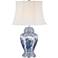 Monique Blue and White Peacock Table Lamp