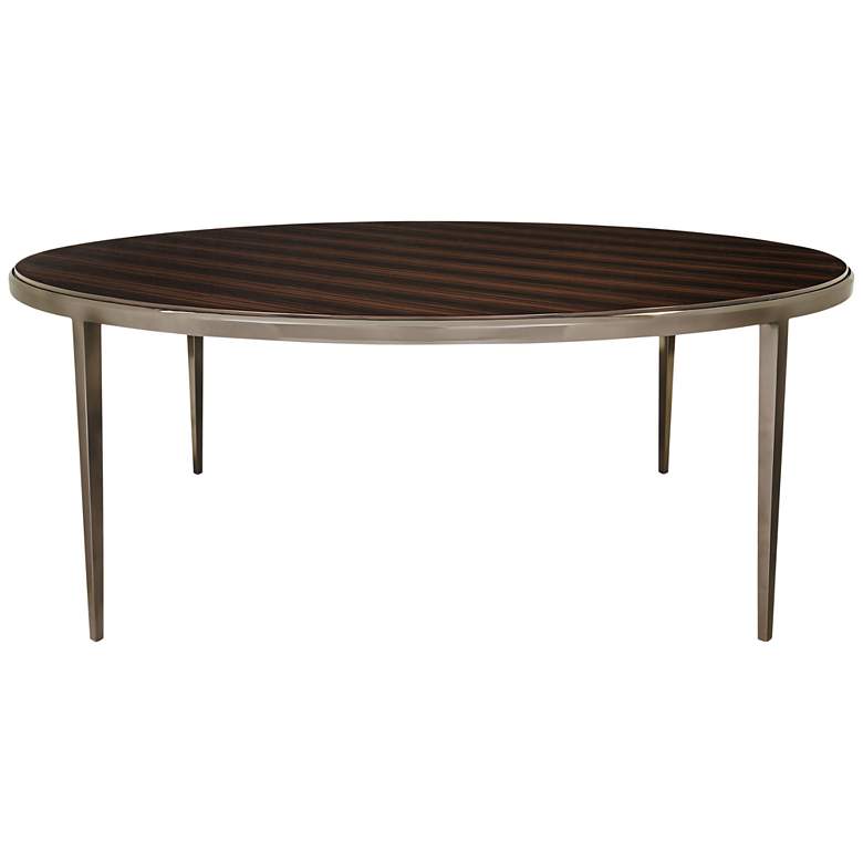 Image 1 Monique Natural Gloss Ebony Round Cocktail Table
