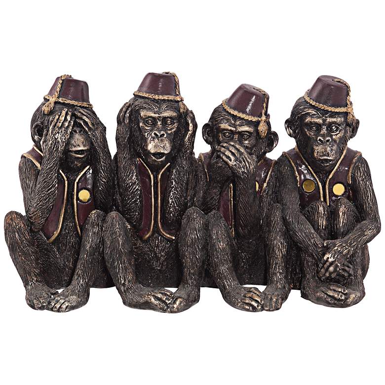 Image 1 Monkeys in a Row 6 inch High Figurine