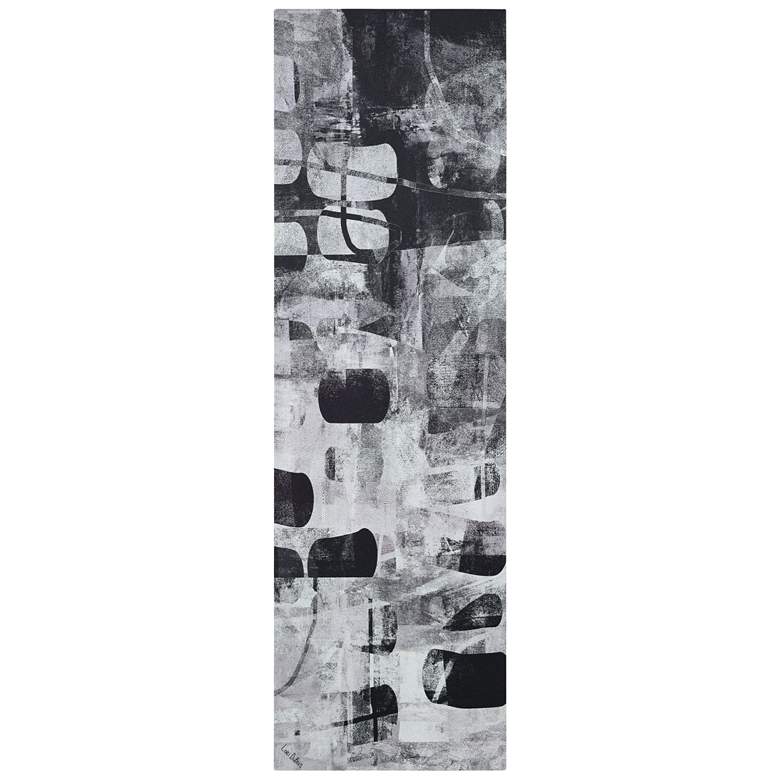 Image 1 Monochrome Abstract Panel I" Silver Shagreen Wrapped Canvas Wall Art