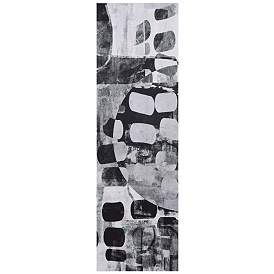Image1 of Monochrome Abstract Panel II" Silver Shagreen Wrapped Canvas Wall Art